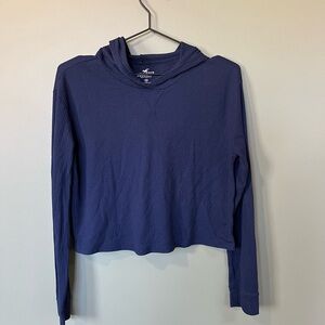 Hollister Navy Blue Cropped Hoodie